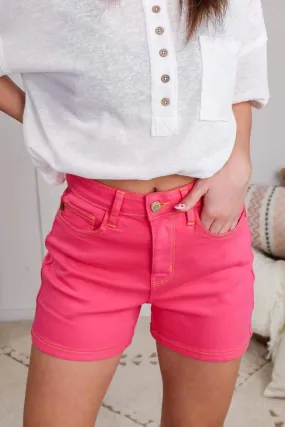 Flamingo Pink Judy Blue Shorts