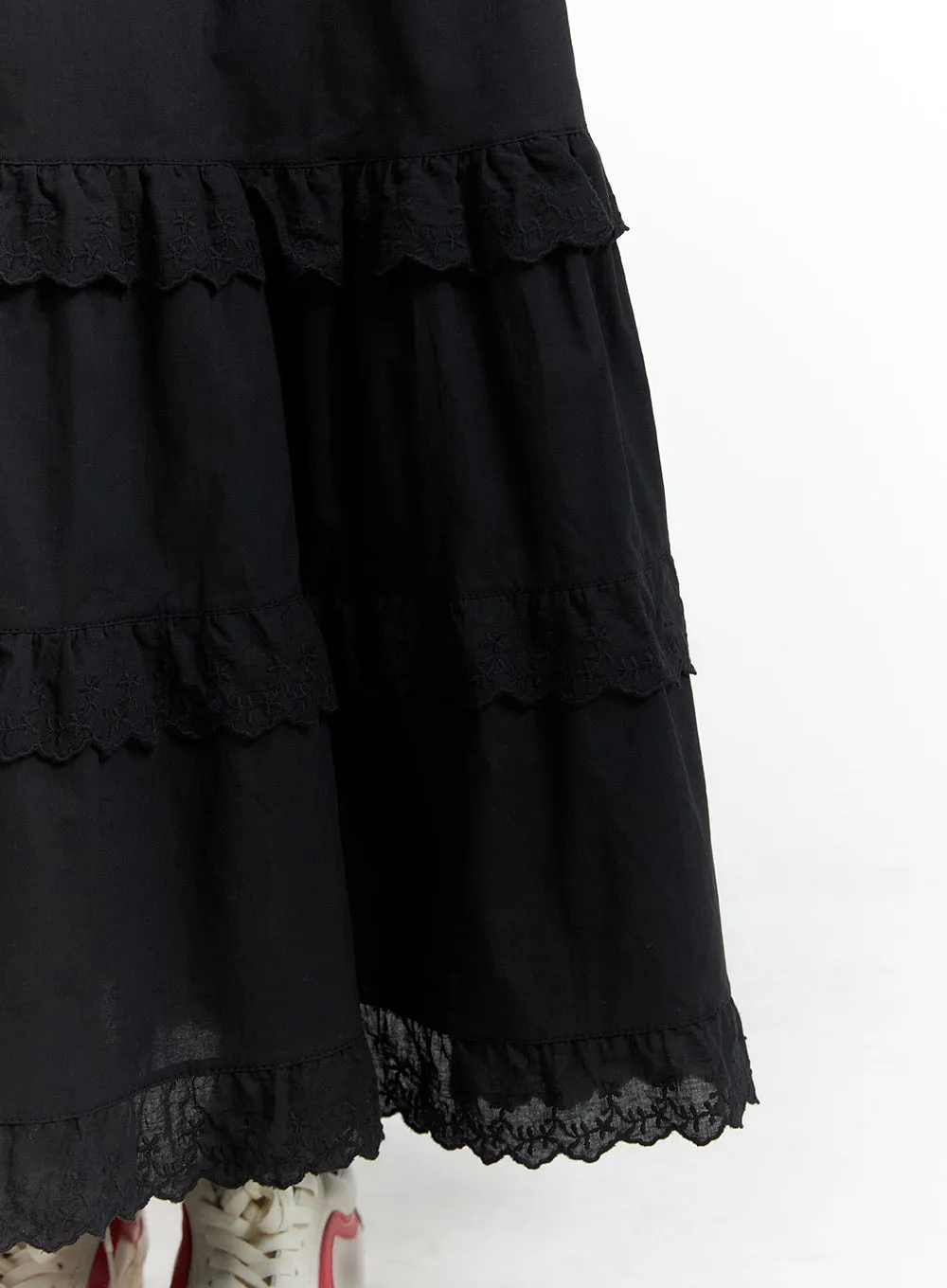 Frill A-Line Maxi Skirt IM404