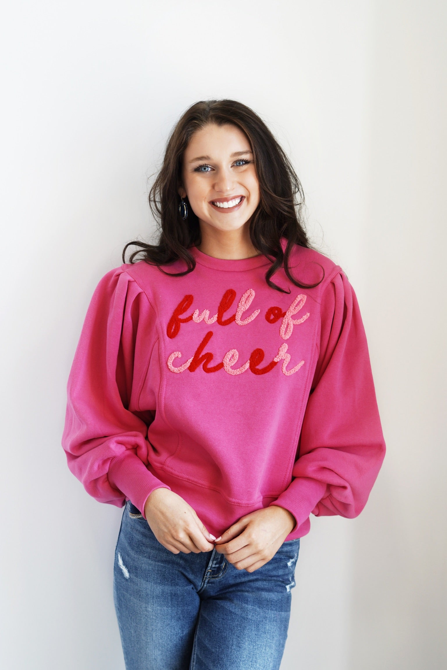 Full of Cheer Pink Crew Neck