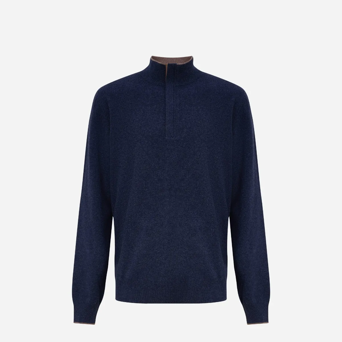 GRAN SASSO   Cashmere Mock Zip Sweater 