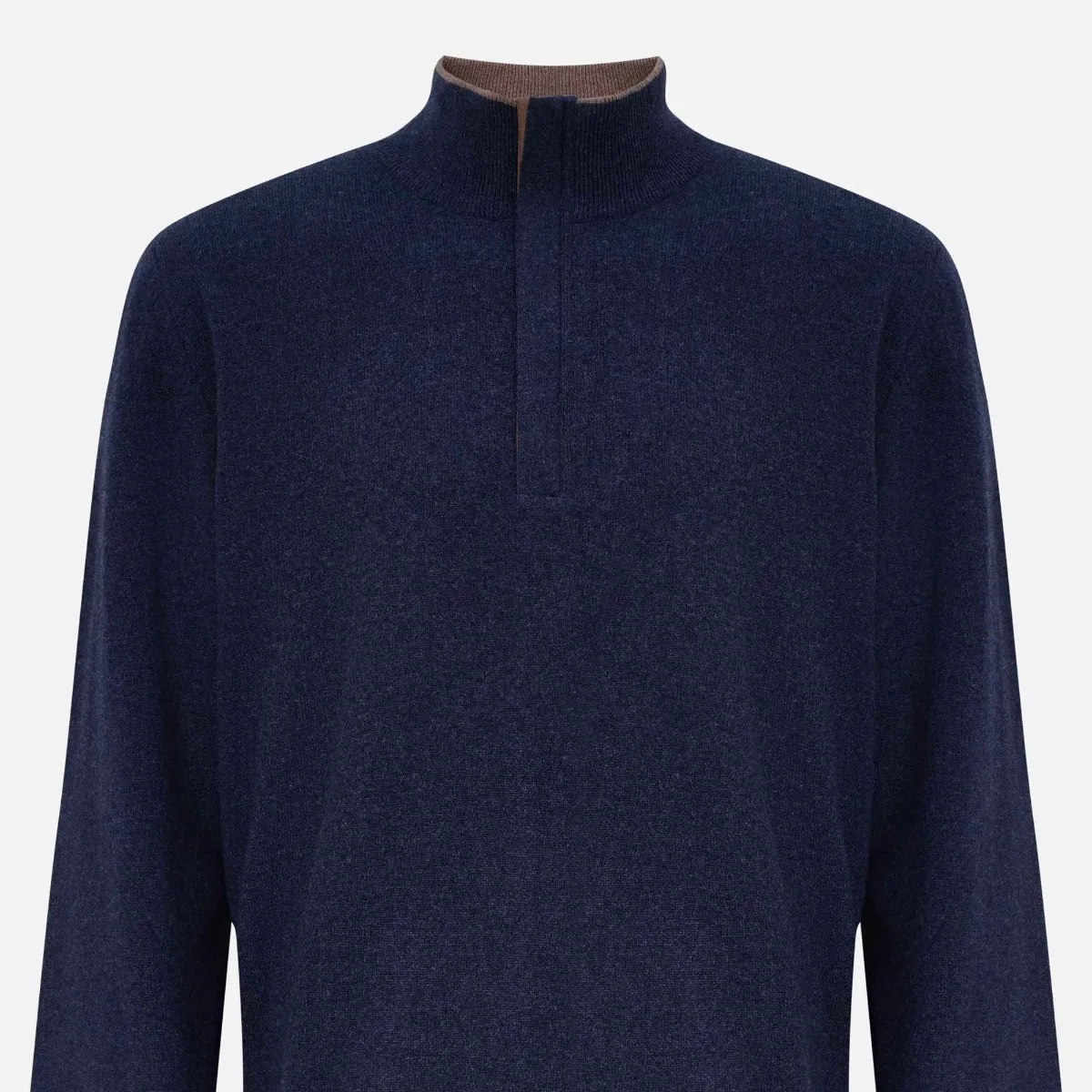 GRAN SASSO   Cashmere Mock Zip Sweater 