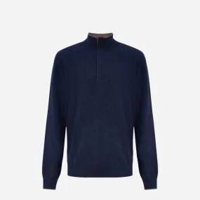 GRAN SASSO   Cashmere Mock Zip Sweater 