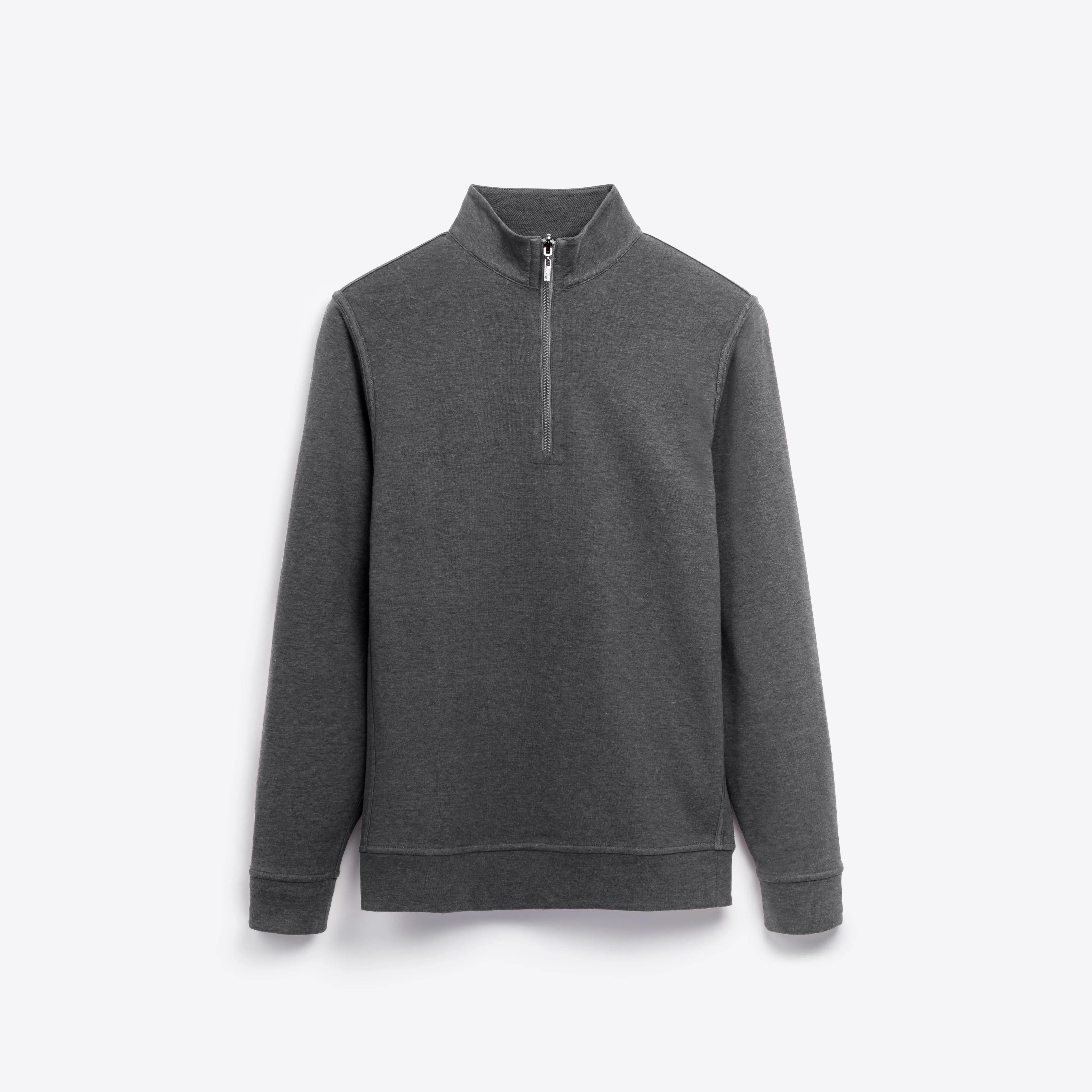 Heather and Bird's Eye Reversible Quarter Zip Mock Neck