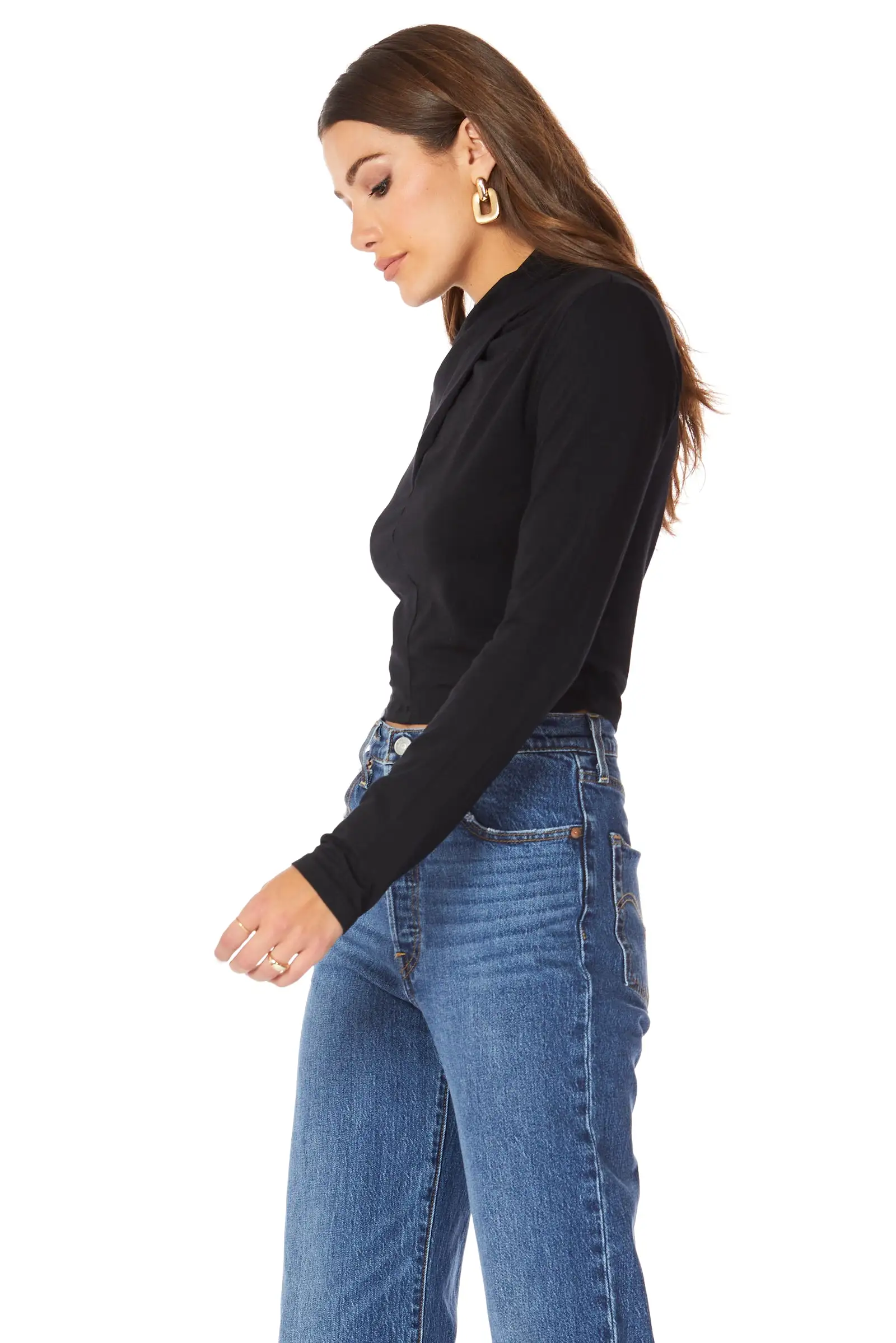 HIGH NECK LONG SLEEVE TOP