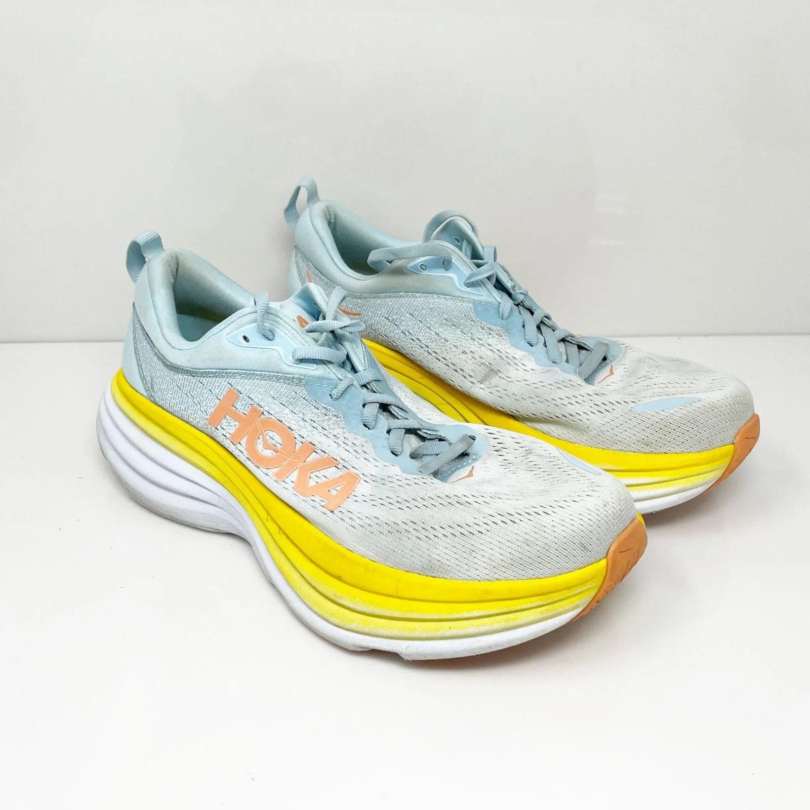 Hoka One One Womens Bondi 8 1127954 SSCA Blue Running Shoes Sneakers Size 9 D