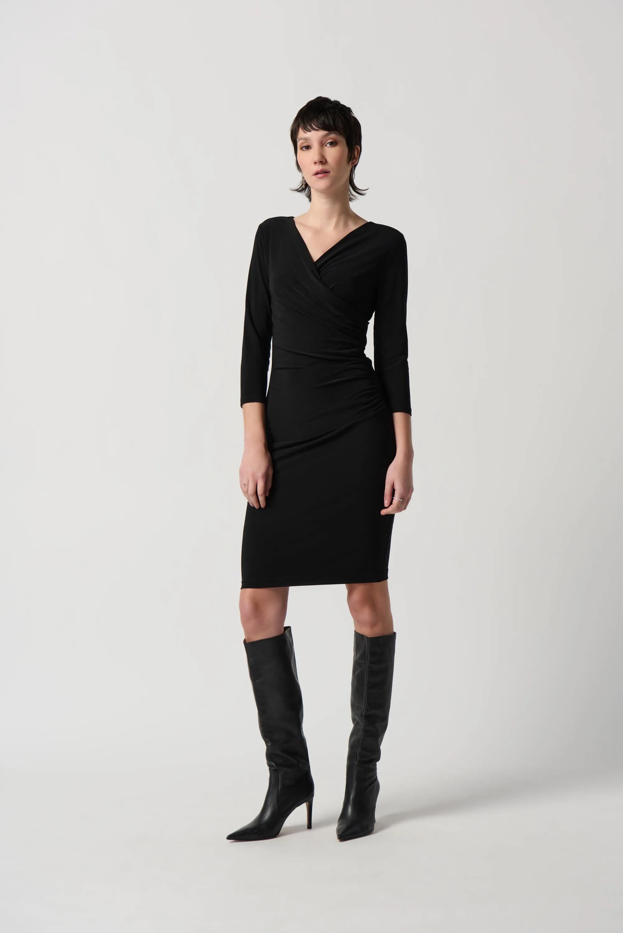 Joseph Ribkoff Three-Quarter Sleeve Wrap Dress