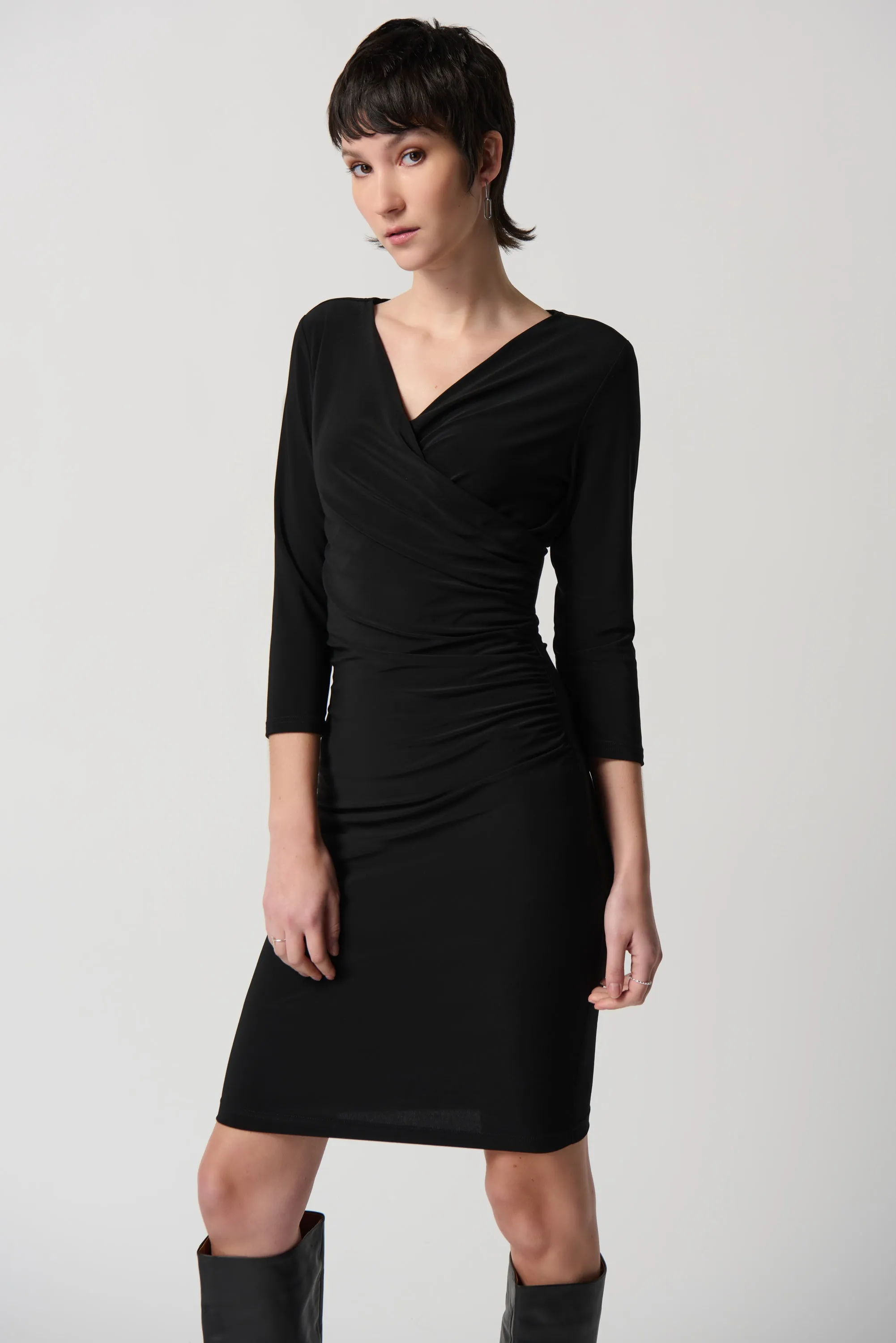 Joseph Ribkoff Three-Quarter Sleeve Wrap Dress