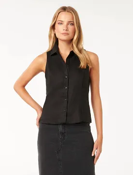 Kathleen Linen Sleeveless Shirt