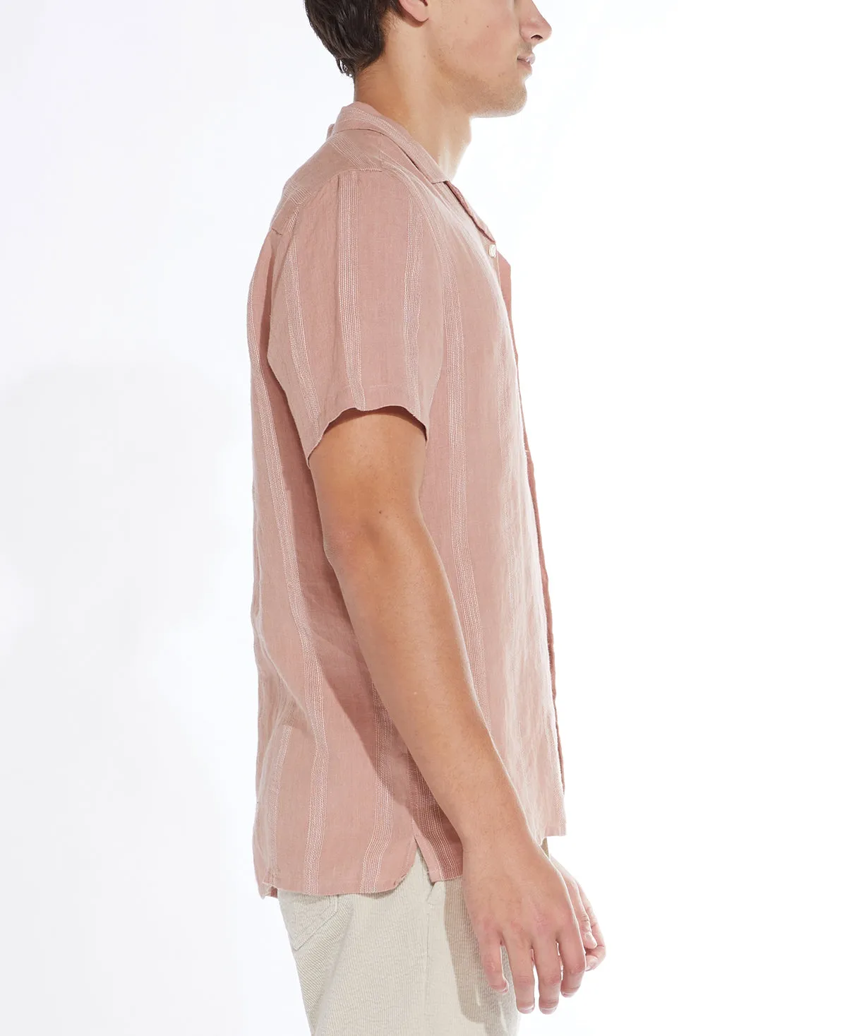 Lodi Linen Resort Shirt (Dusty Pink)