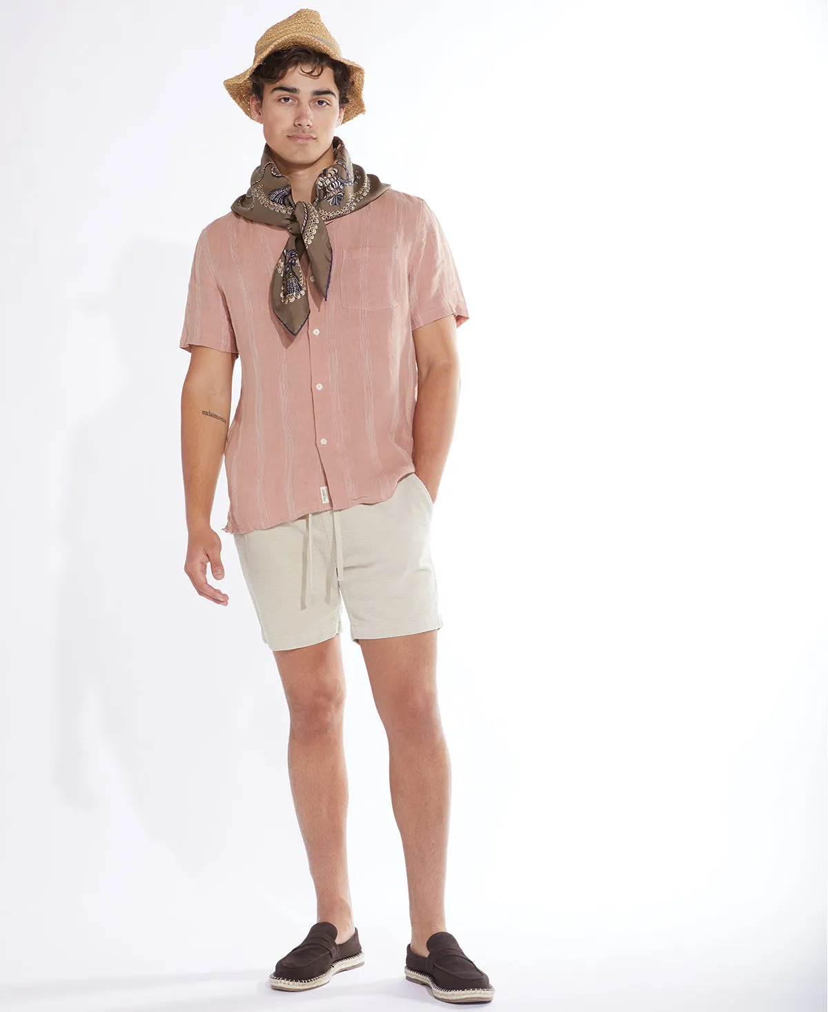 Lodi Linen Resort Shirt (Dusty Pink)