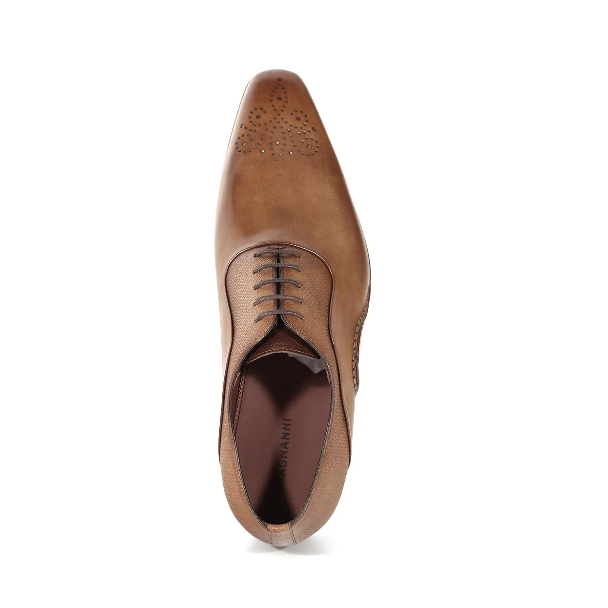 Magnanni 20120 Sanchez II Men's Shoes Taupe Grabado Print / Calf-Skin Leather Oxfords (MAGS1130)