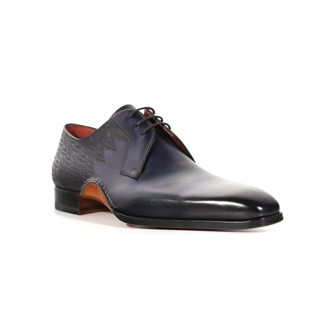 Magnanni 24834 Hayos Men's Shoes Navy Laser Print / Calf-Skin Leather Derby Oxfords (MAGS1133)