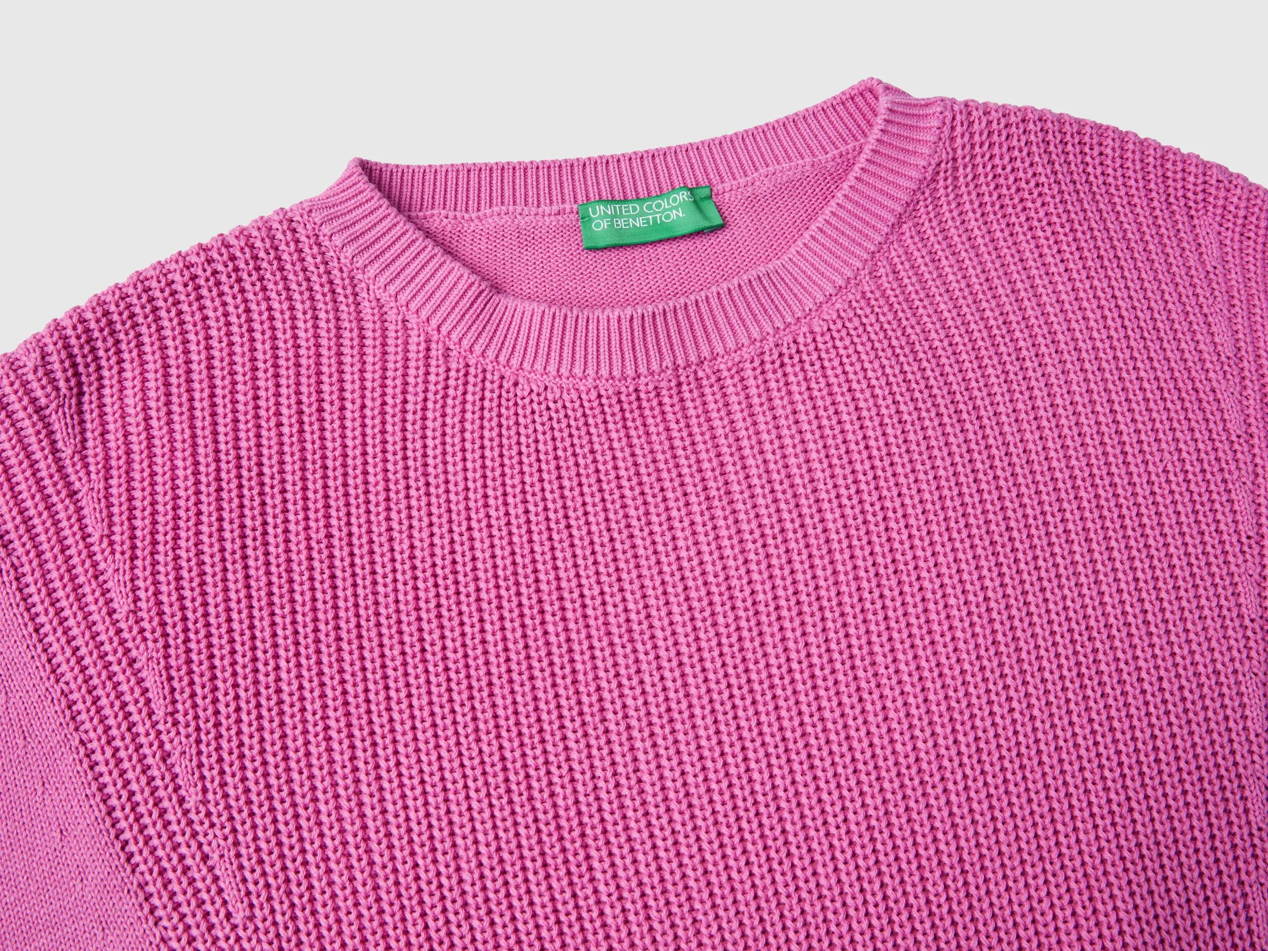 Mauve pink cotton sweater - Mauve | Benetton