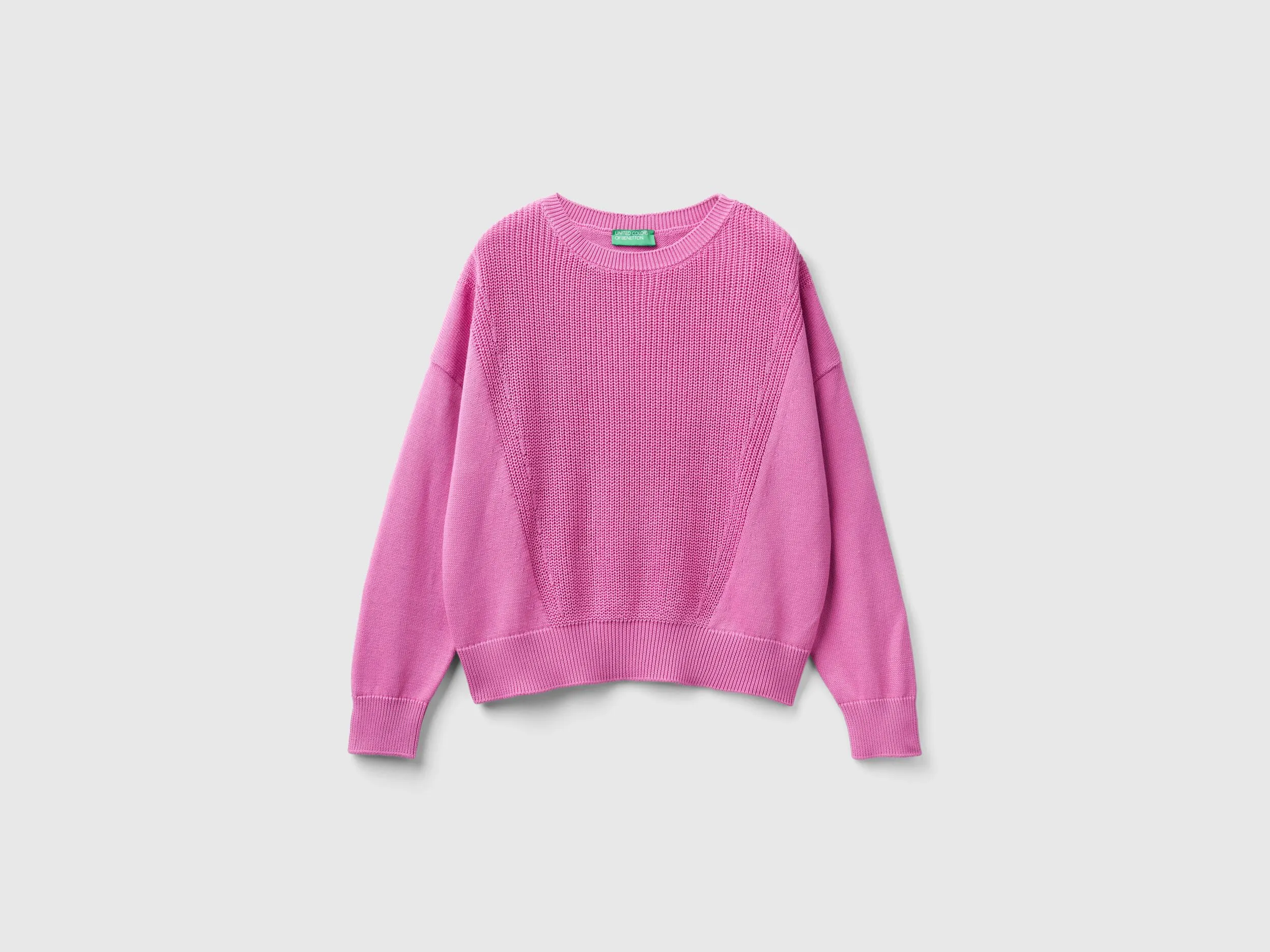 Mauve pink cotton sweater - Mauve | Benetton