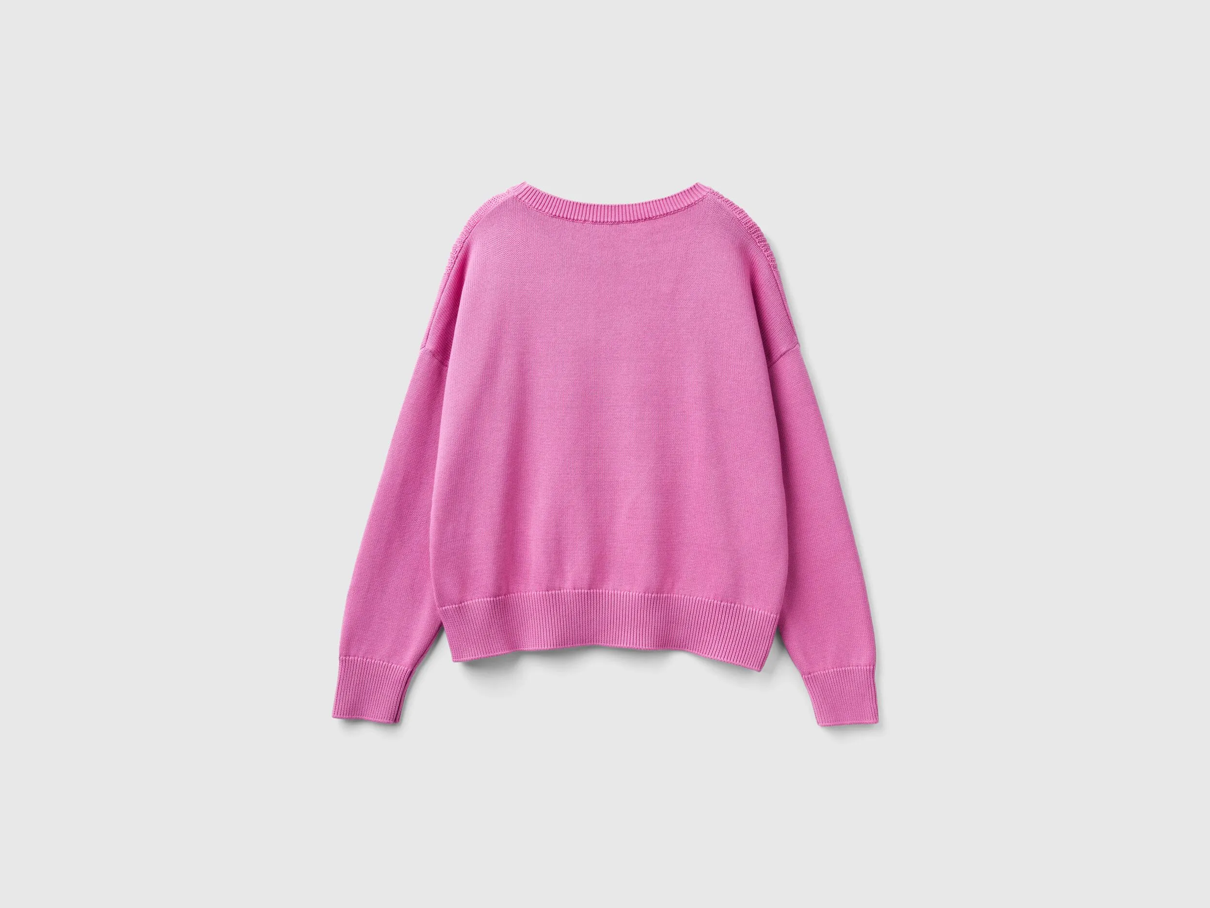 Mauve pink cotton sweater - Mauve | Benetton