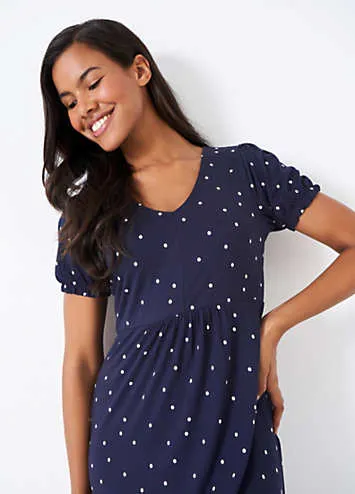 Mel V-Neck Short Sleeve Jersey Dress by Crew Clothing Company | Look Again