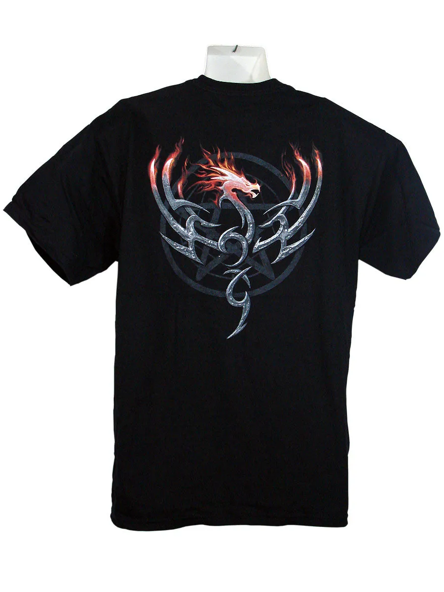 Men's Black T-Shirt Dragon Blaze