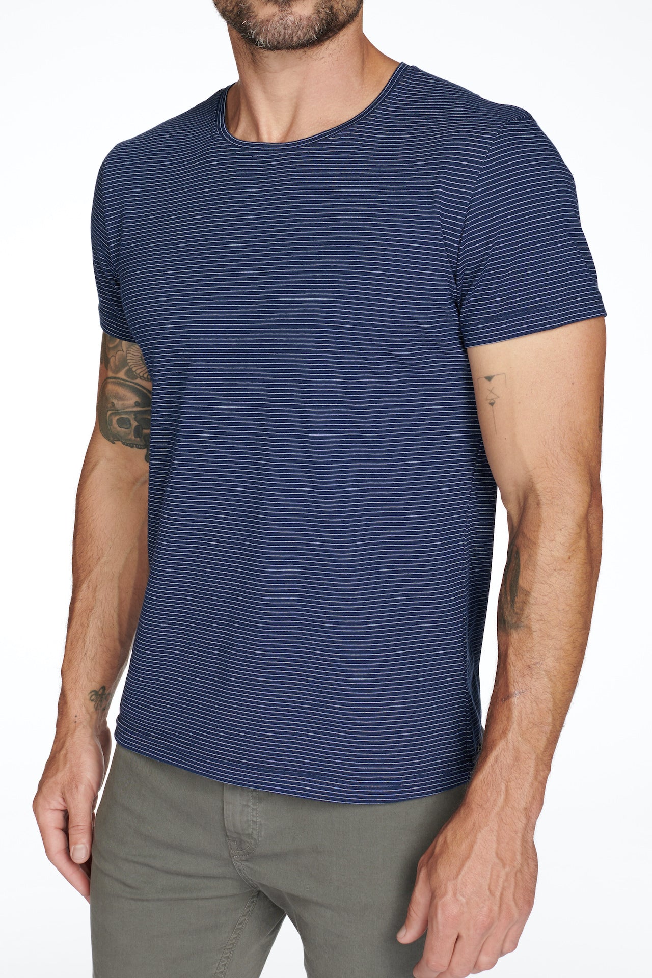 Men's Crew Neck Stripe Tee