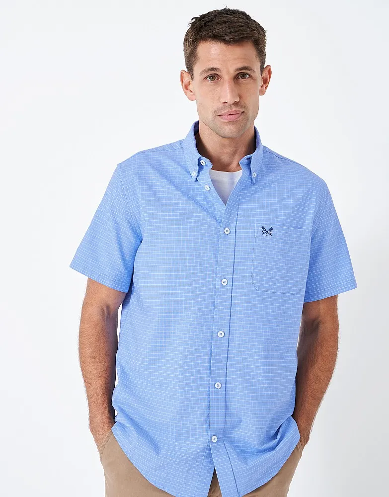 Men's Short Sleeve Check Oxford Shirt from Crew Clothing Company