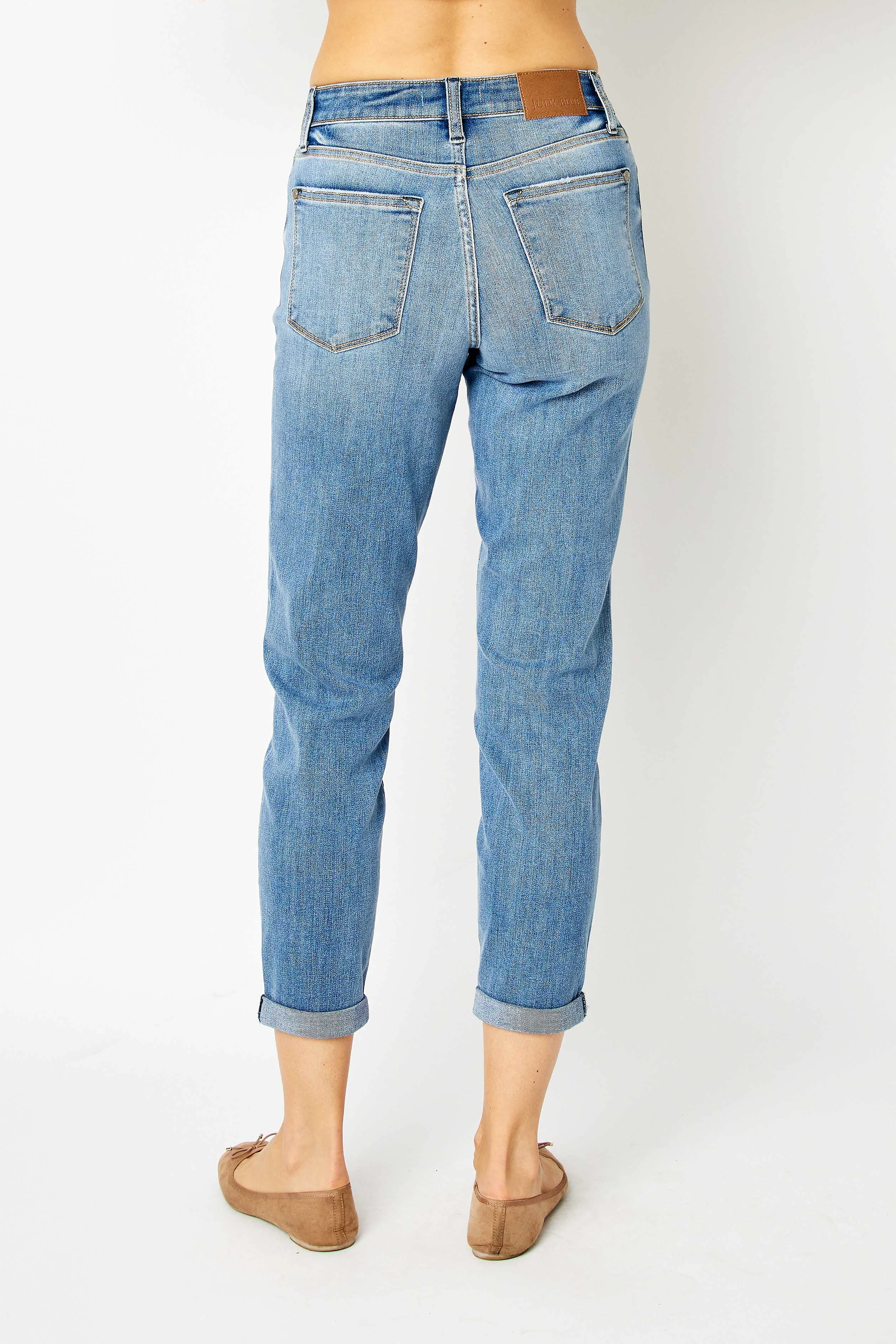 Midrise Cuffed Slim Jean-Judy Blue