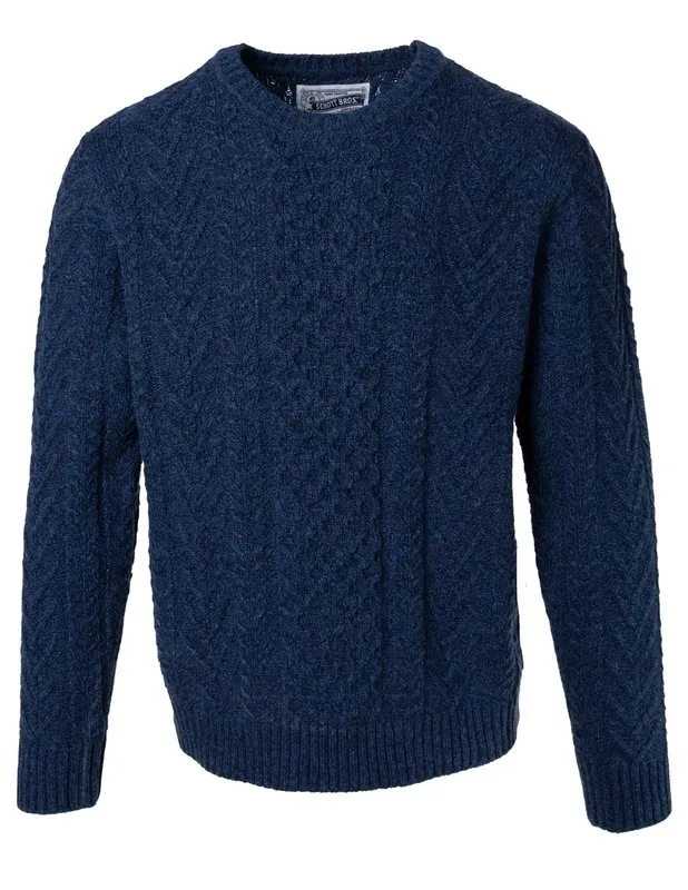 Midweight Wool Cable Knit Crew Neck Sweater SW2214