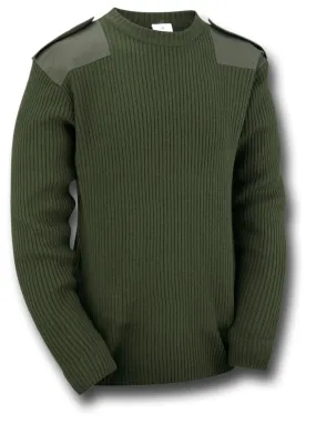 MILITARY STYLE CREW NECK SWEATER