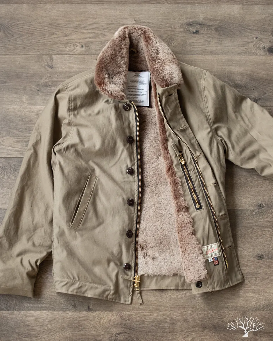 N-1 Deck Jacket - Olive Kodiak Mouton