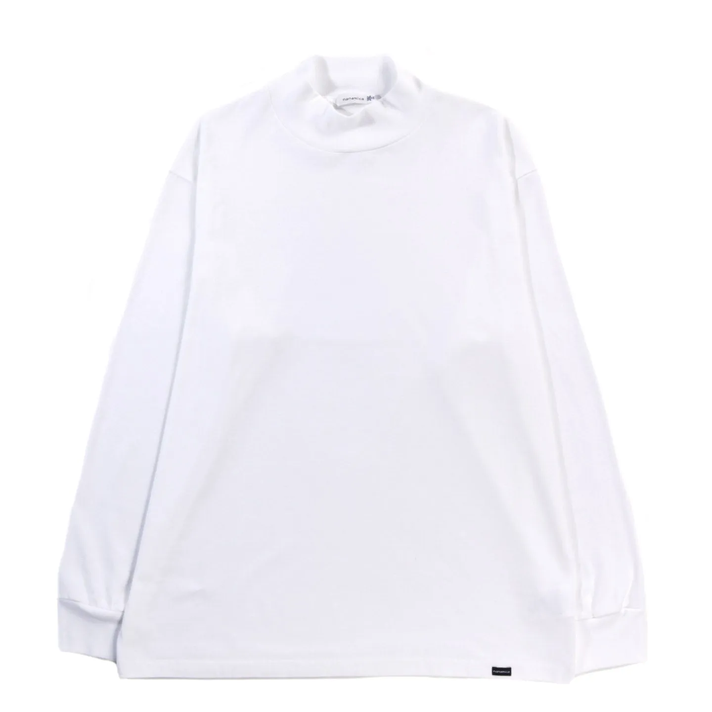 NANAMICA L/S MOCK NECK TEE WHITE