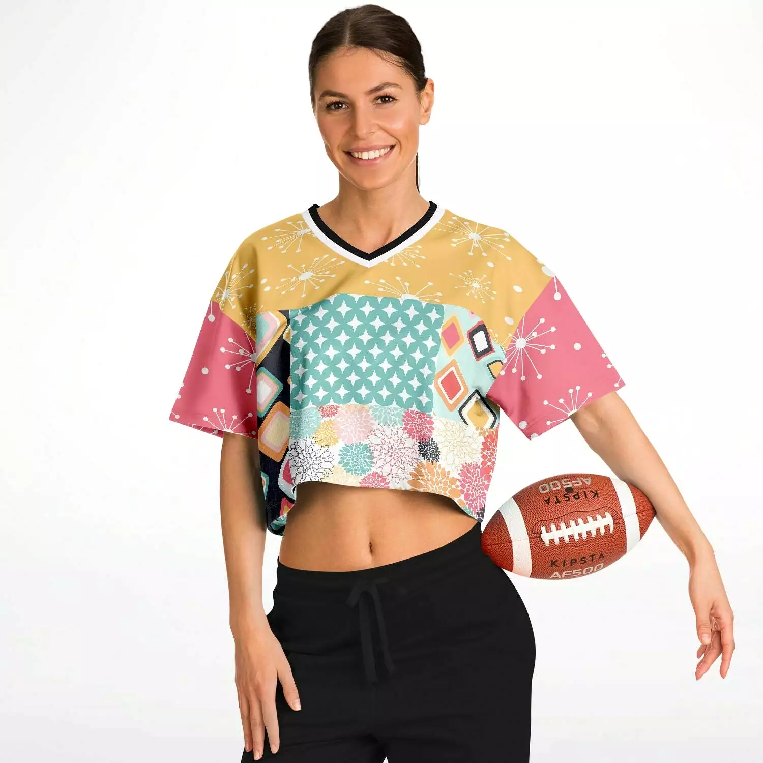 Old Miami Geo Patchwork Crop Jersey