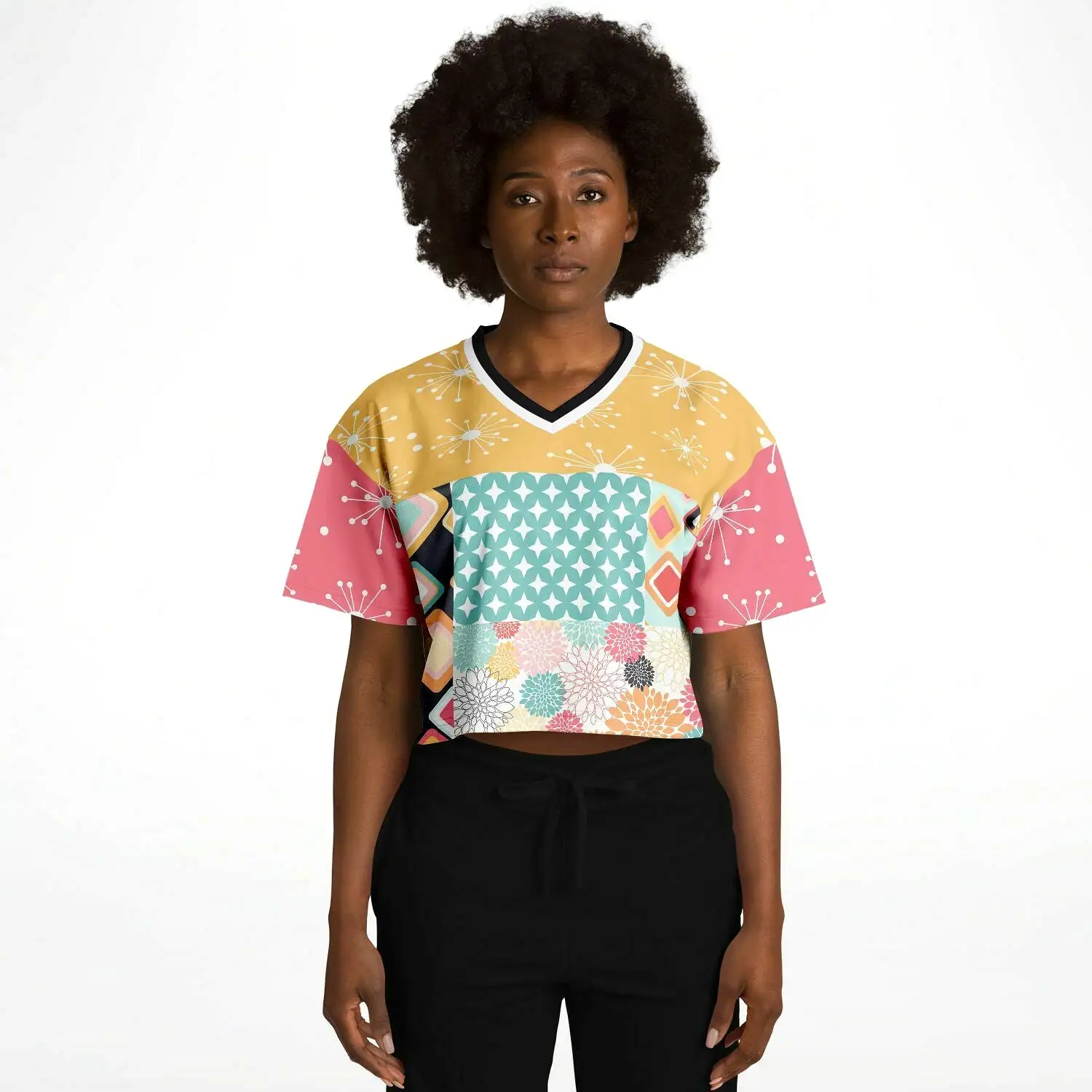 Old Miami Geo Patchwork Crop Jersey