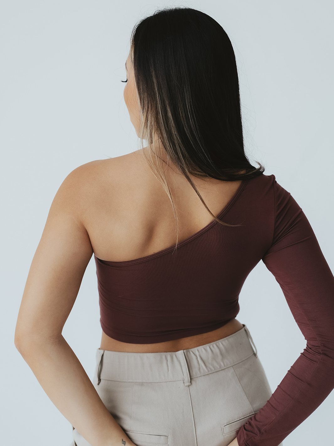 One Shoulder Long Sleeve Brami