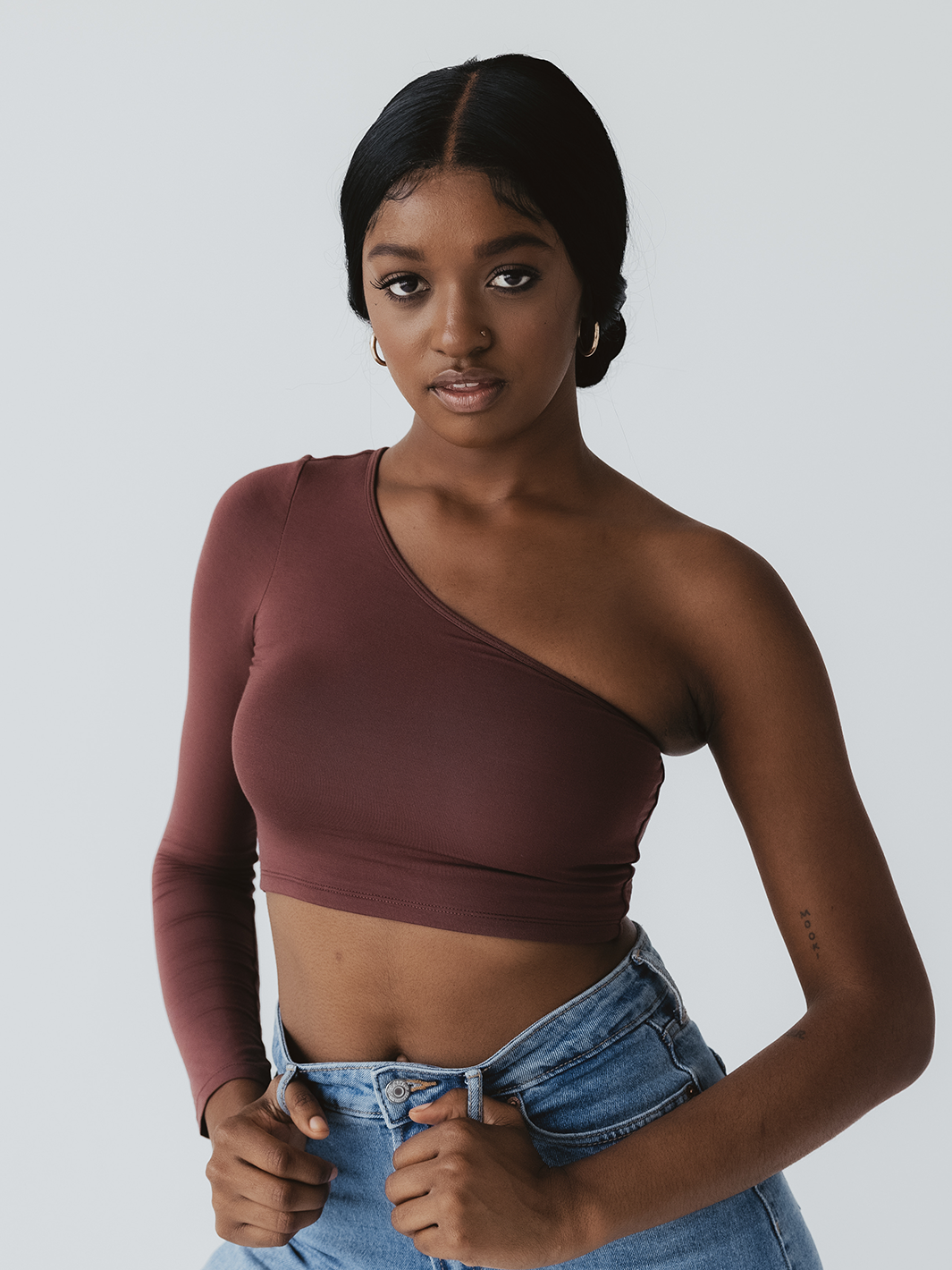 One Shoulder Long Sleeve Brami