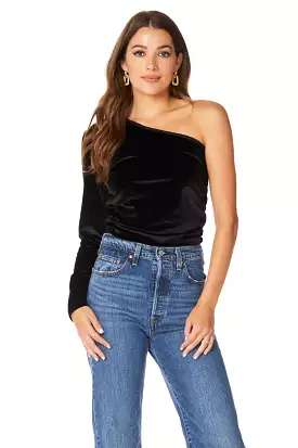 ONE SHOULDER SHIRRED TOP