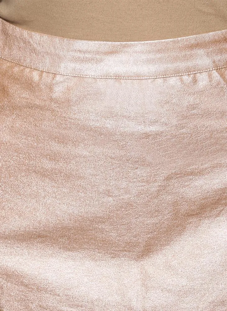 Peach Metallic A-line skirt