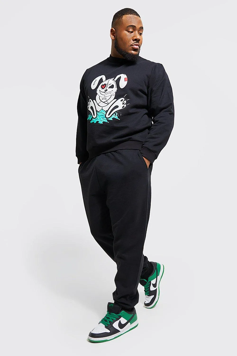 Plus Evil Bunny Ext Neck Sweater Tracksuit