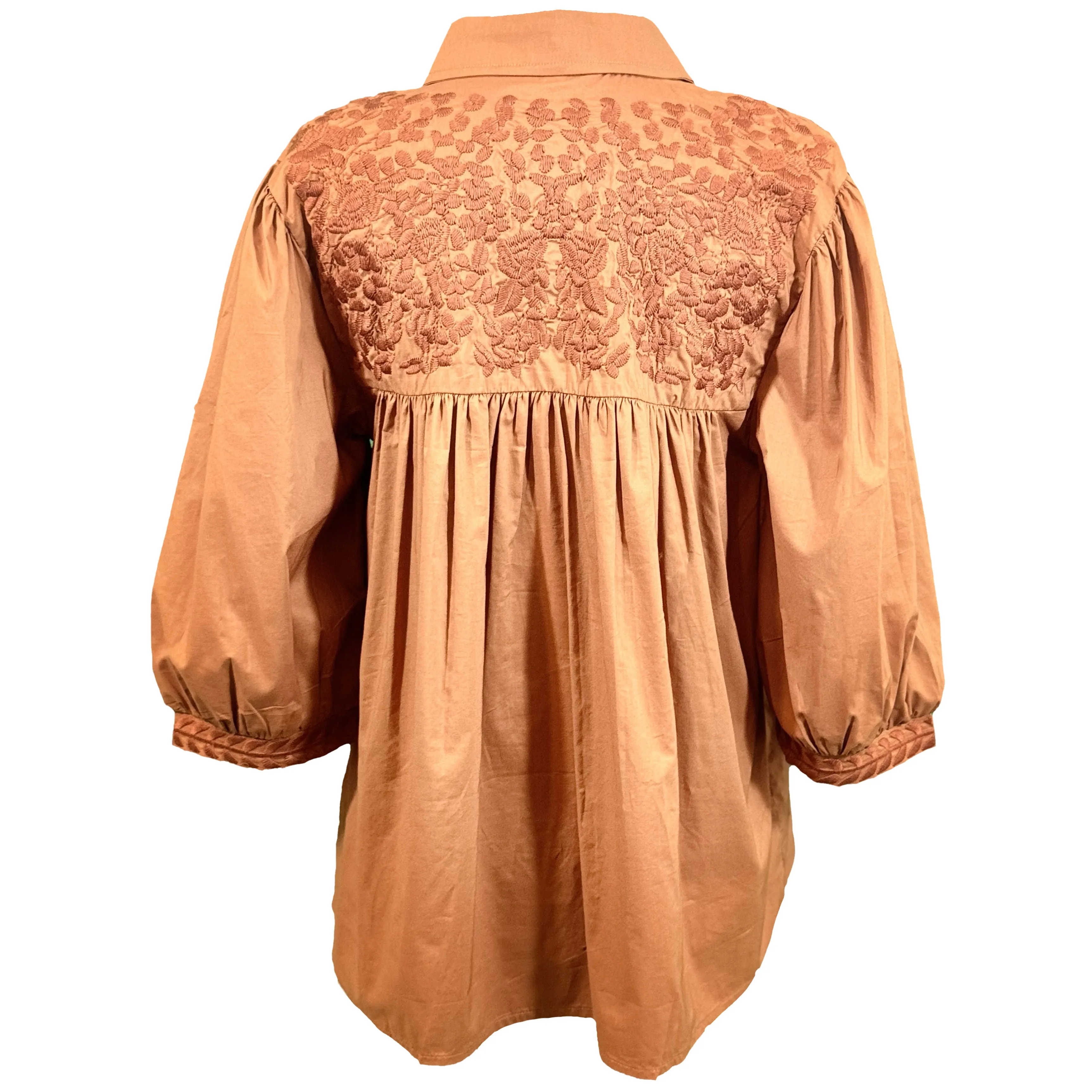 PRE-ORDER: Double Burnt Orange Cowgirl Blouse (early August ship date)