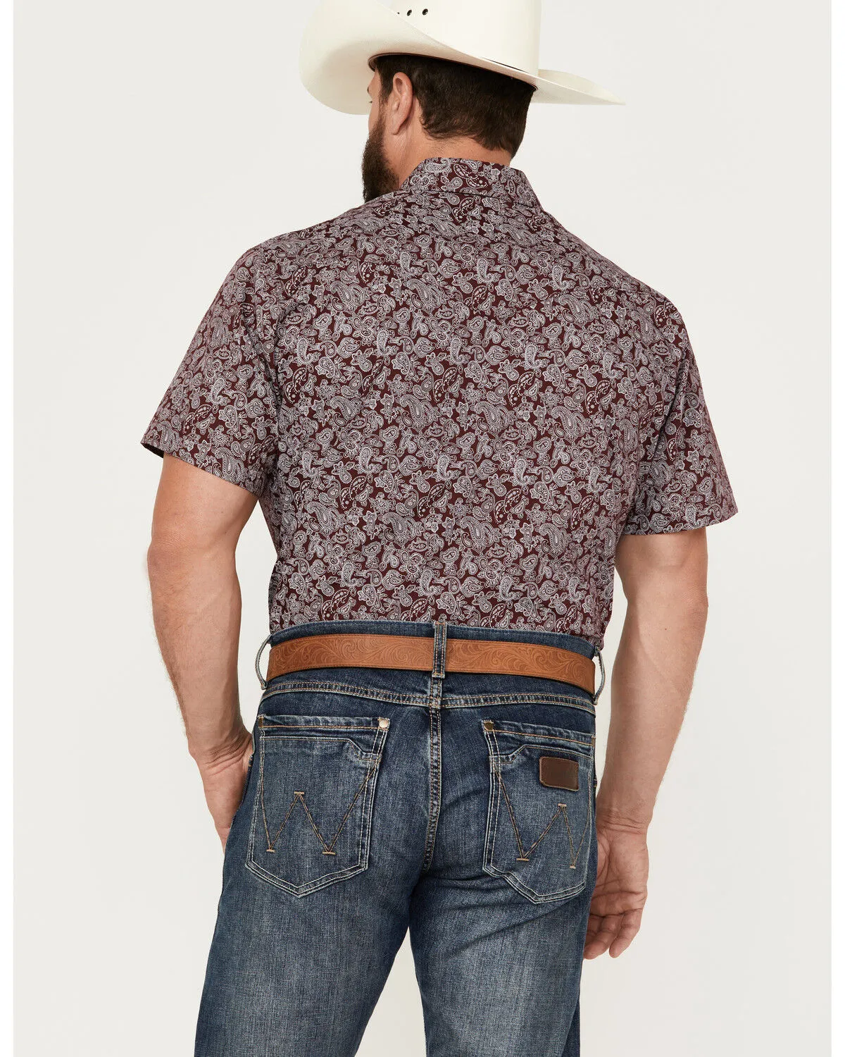 Product Name:  Rodeo Clothing Men's Paisley Print Short Sleeve Snap Western Shirt