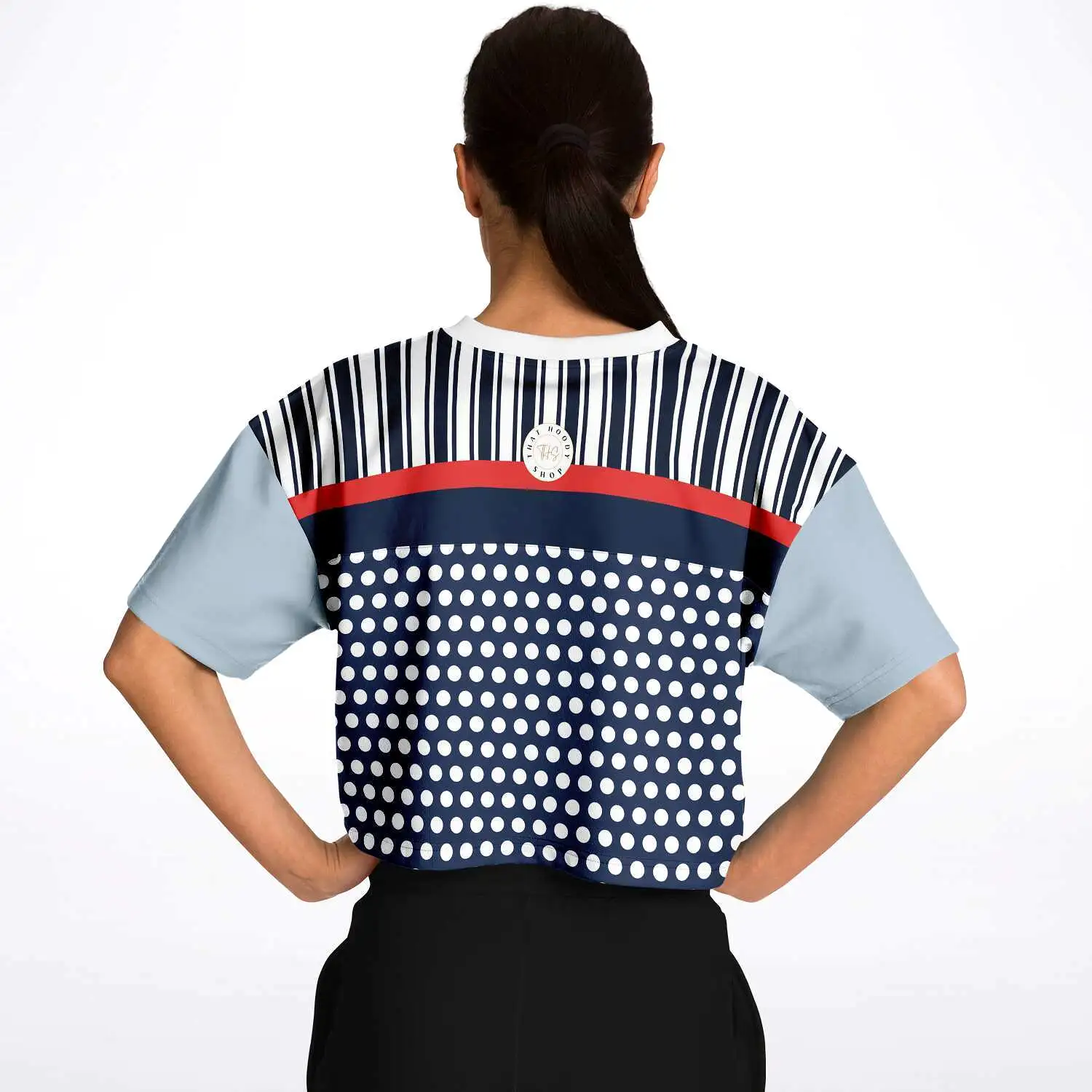 Sail Away Blue Polka Dot Crop Jersey