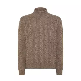 Sauvian knitted Crew Neck in Mouliné Cashmere