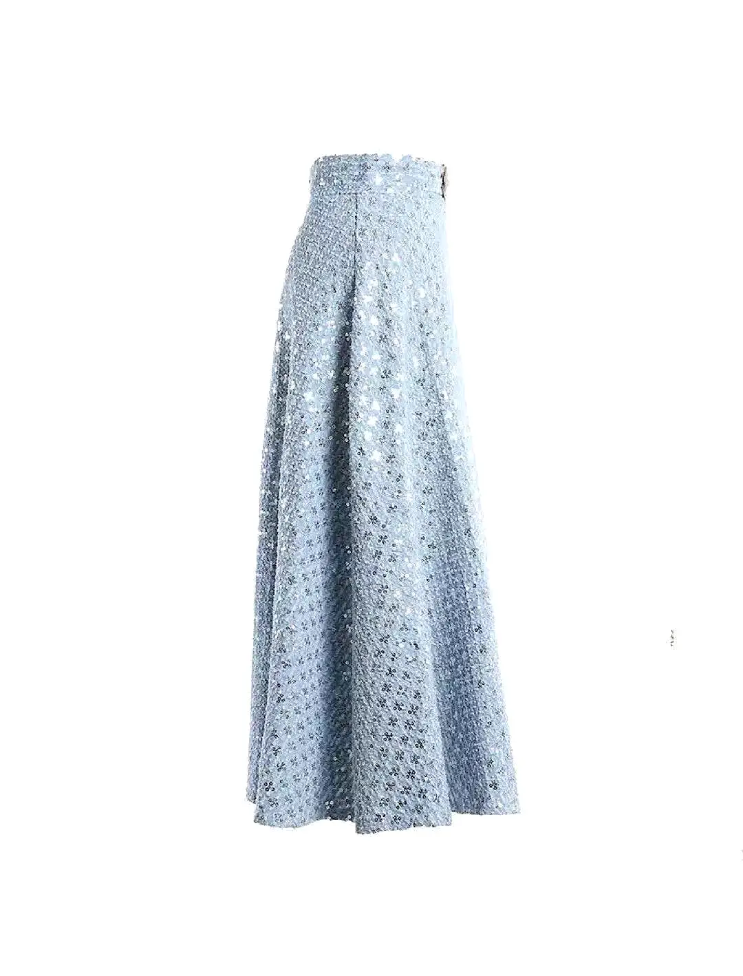 Sequined Flower Pattern A-Line Skirt