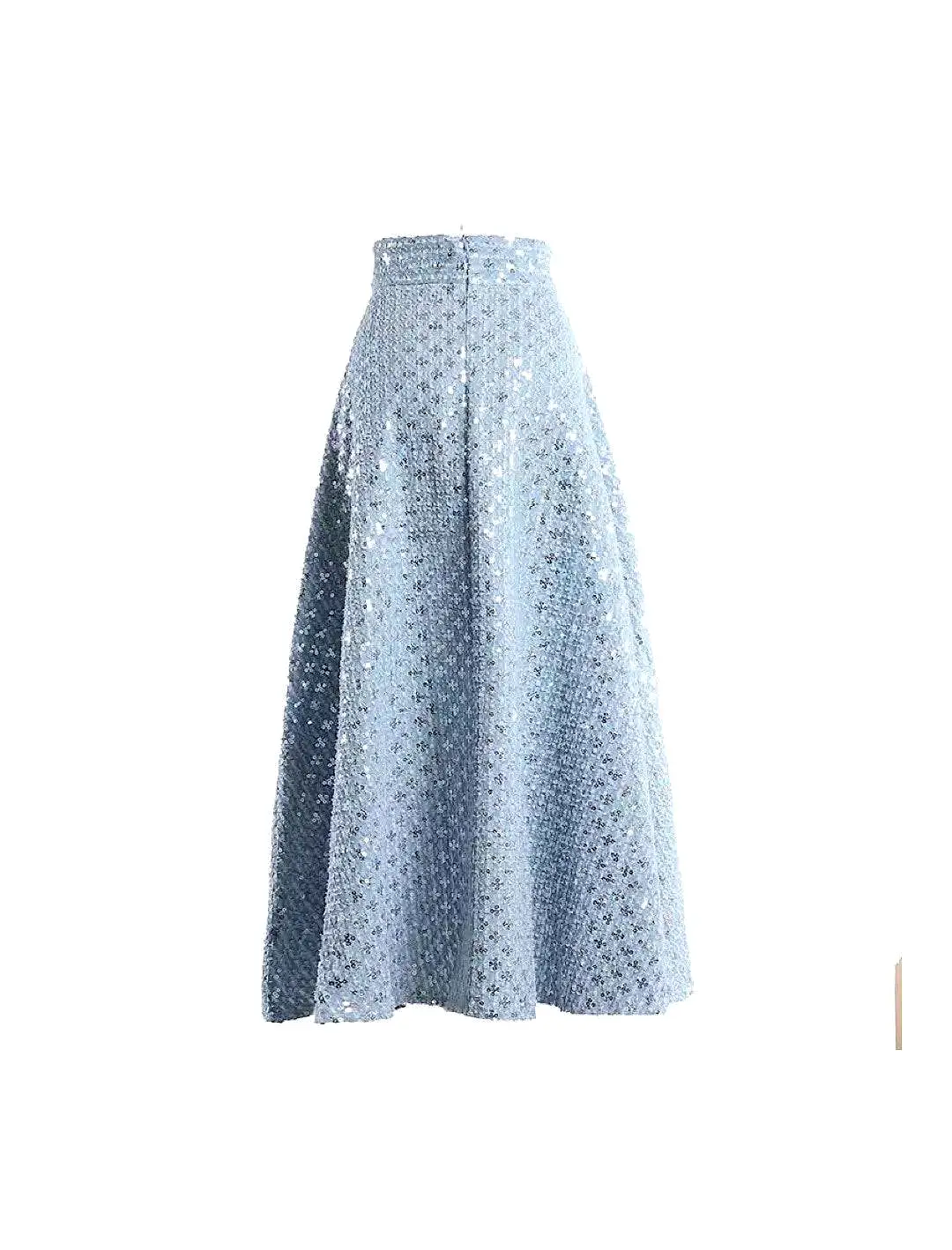 Sequined Flower Pattern A-Line Skirt