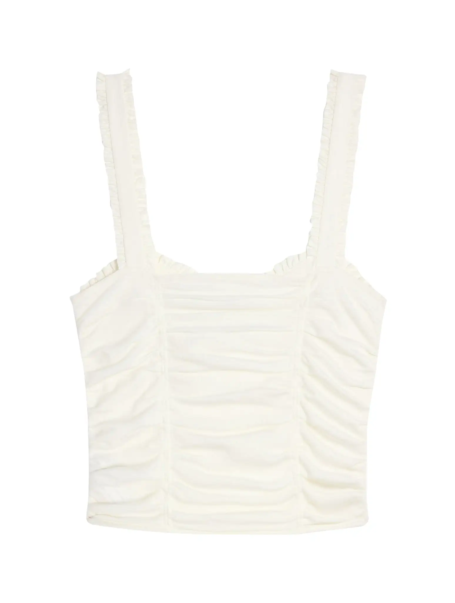 SHORT RUFFLED TOP IN COTTON AND SILK JERSEY