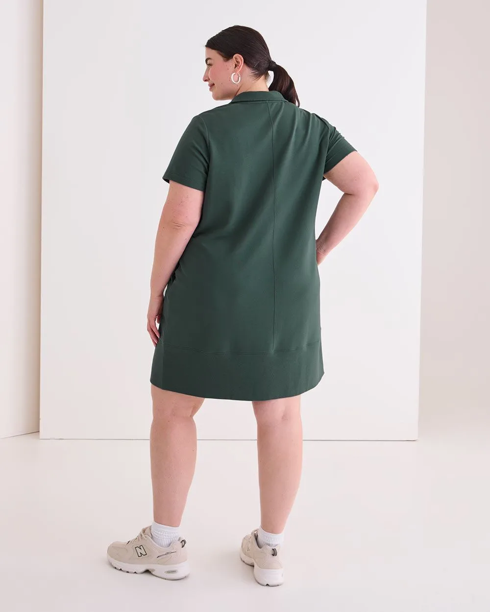 Short-Sleeve Mock-Neck Dress - Active Zone