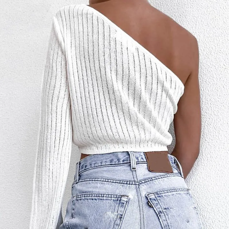 SISLEY ONE SHOULDER CROP TOP