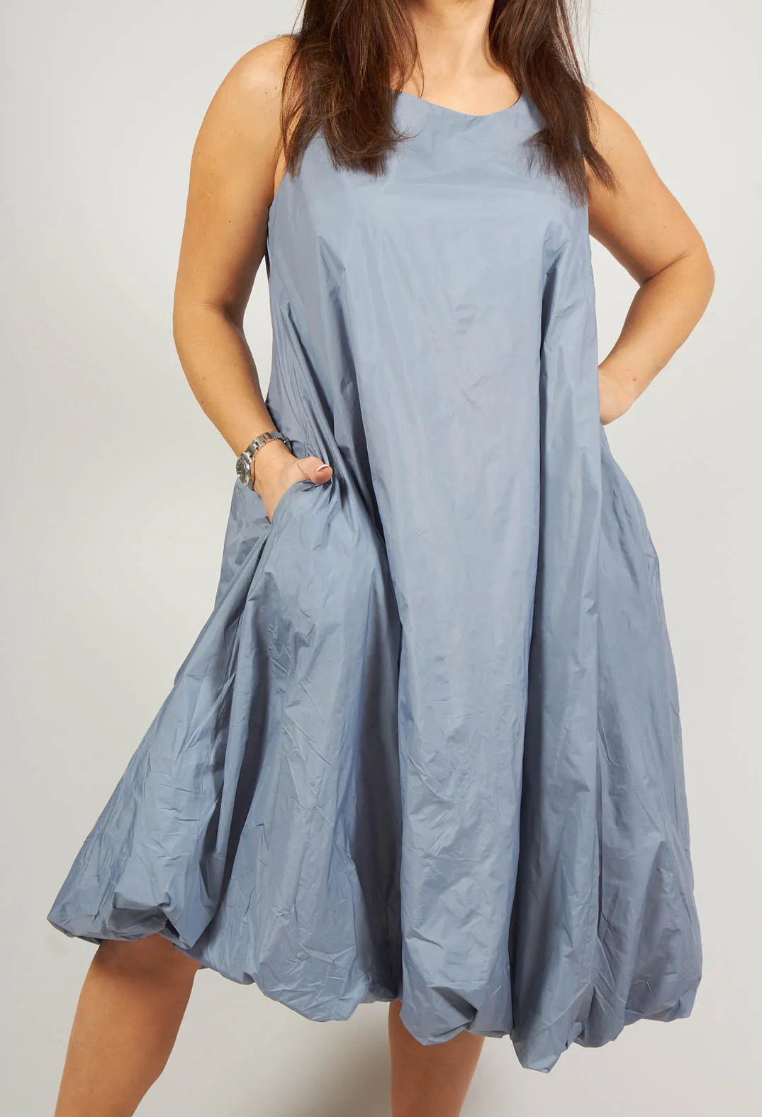 Sleeveless A-Line Dress in Water