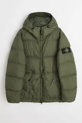 Stone Island GD Crinkle Reps Hooded Down Jacket Musk