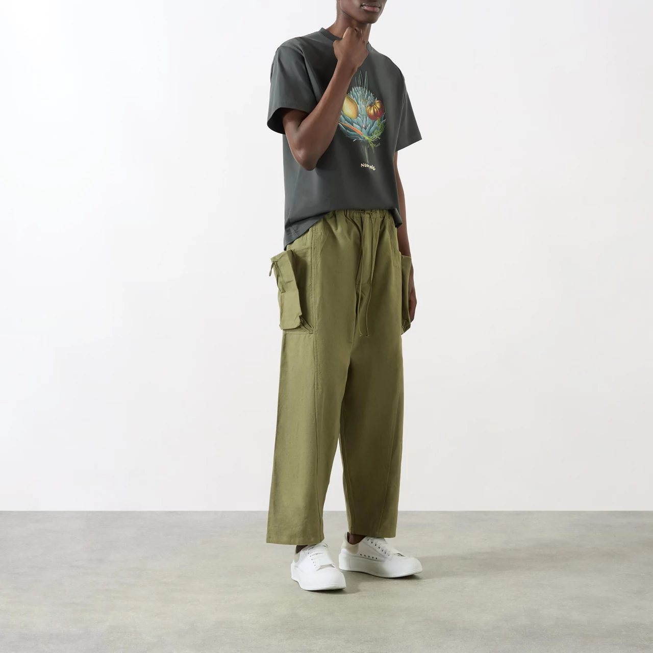 STORY MFG The Sustainable Edit Salt Drawstring Casual Trousers - Olive