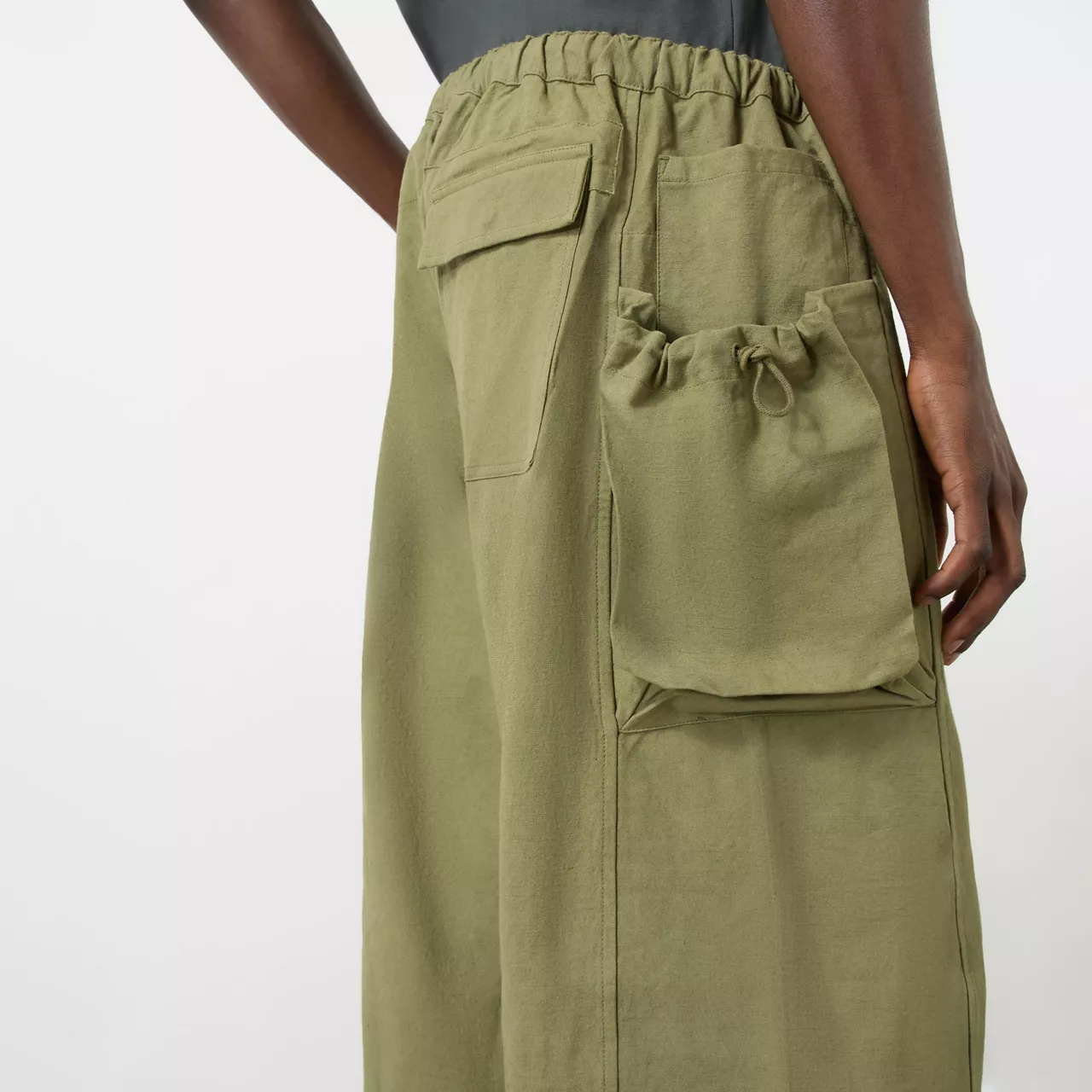 STORY MFG The Sustainable Edit Salt Drawstring Casual Trousers - Olive