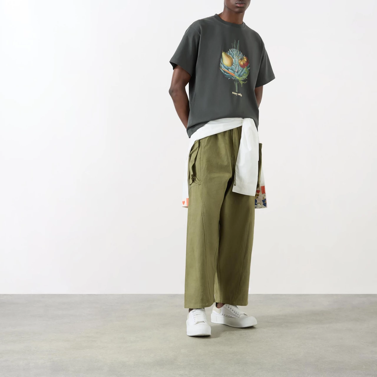 STORY MFG The Sustainable Edit Salt Drawstring Casual Trousers - Olive