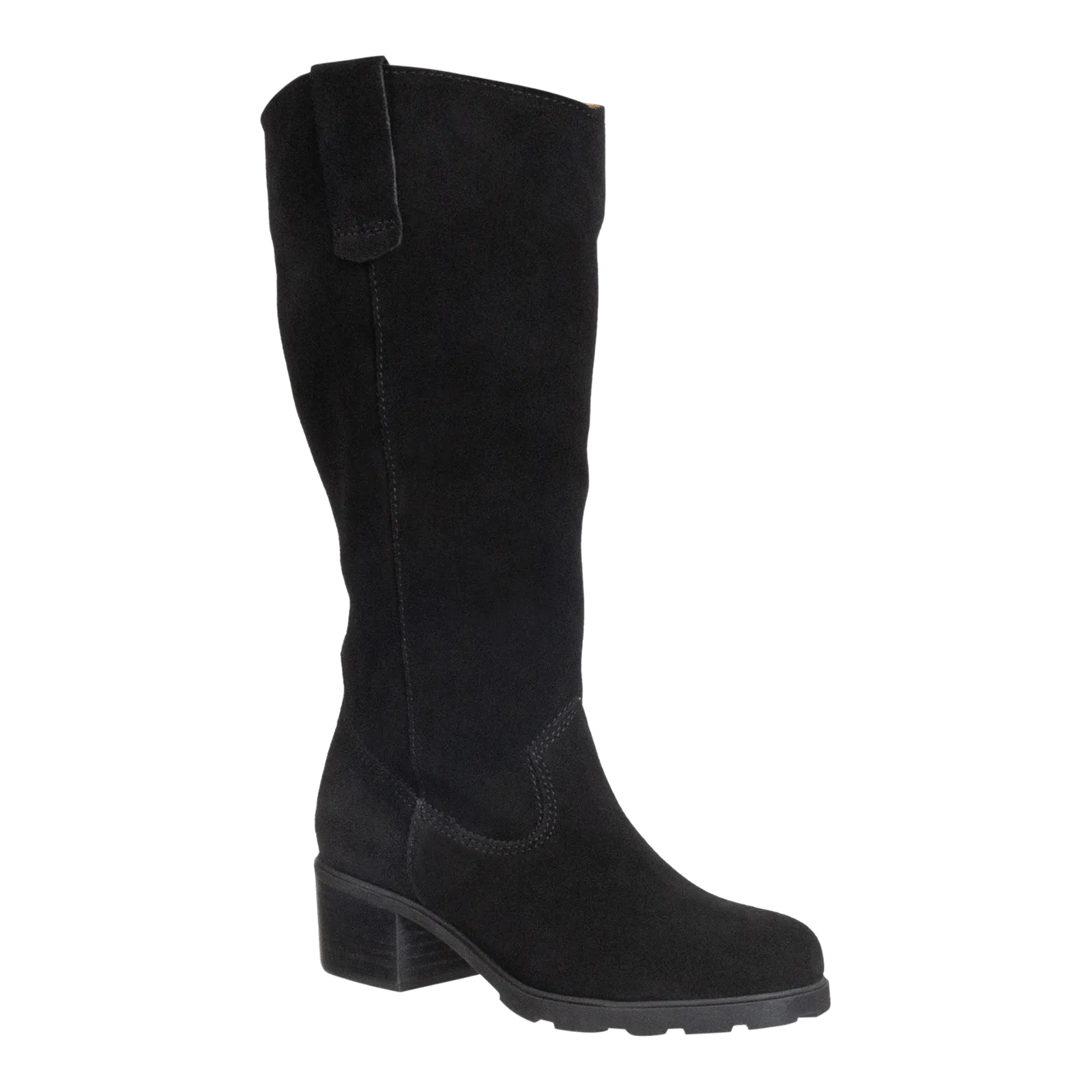 TALLOW in BLACK Heeled Mid Shaft Boots